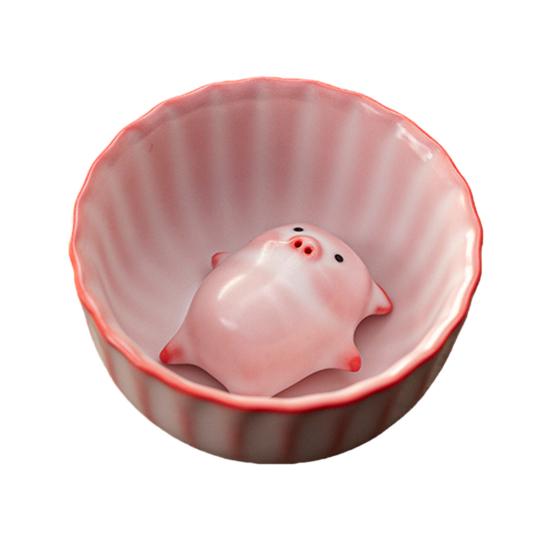 Liegendes Schwein Bubble Tea Tasse Handgefertigte Keramiktasse mit lustigem Blasenblas-Schwein Tee-Haustier Einzigartiges Geschenk für Teeliebhaber & Heimdeko