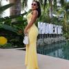 2025 European & American Autumn Slimming Backless Ribbon Dress