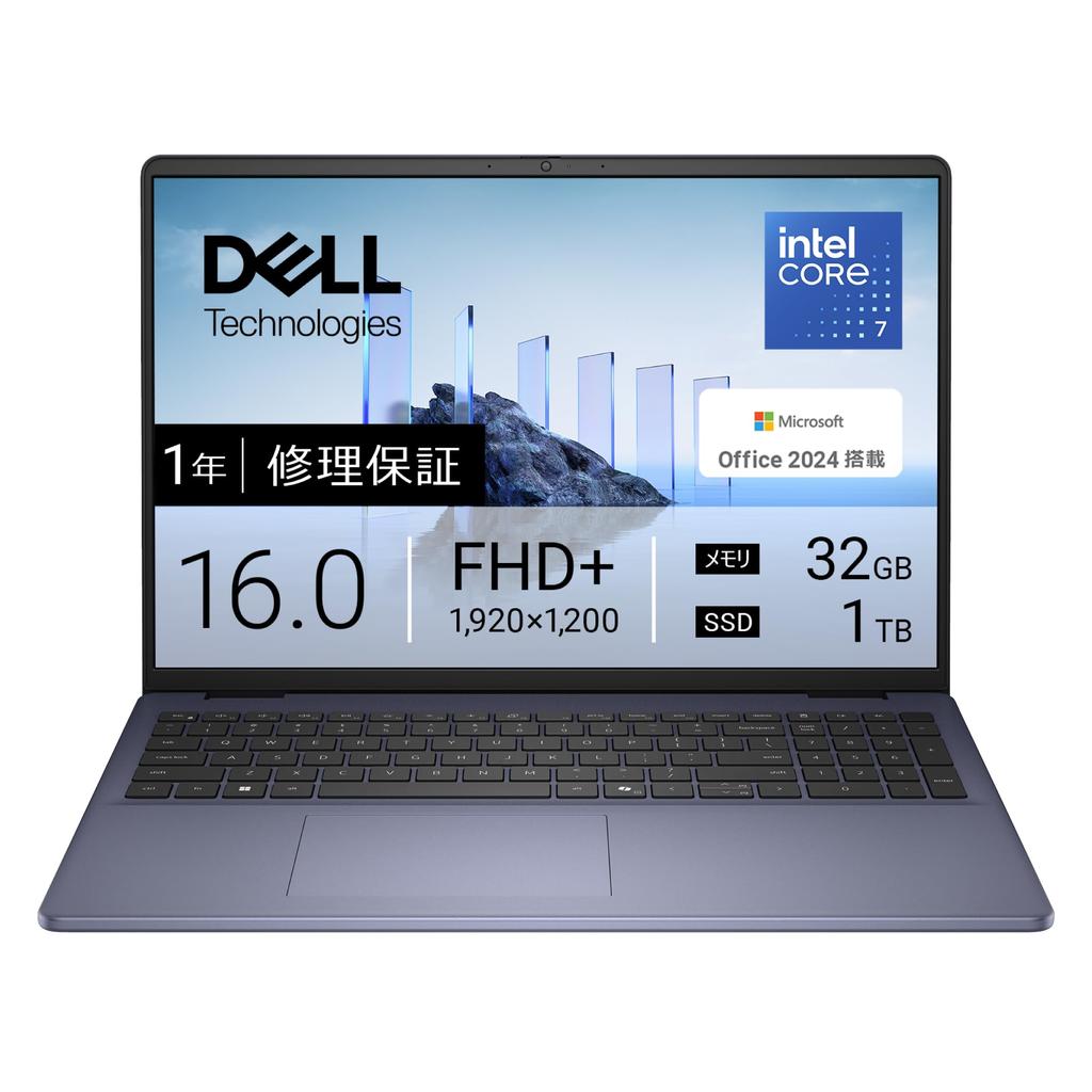 Dell 16 DC16251 7 150U 32GB 1TB Office Windows Midnight Repair Service Hard Drive Return Laptop, 16-inch, Intel® Core™ Processor, Processor, Memory,