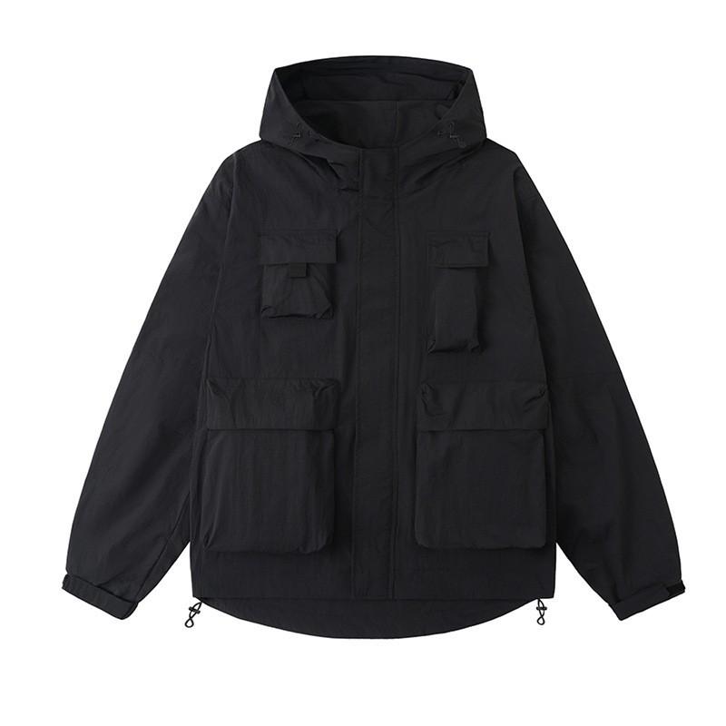Mens Hooded Windproof Jacket Teens Casual