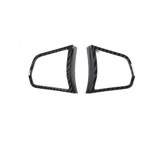 For BMW 7 Series 2009-2015 Carbon Fiber Front Steering Wheel Frame Cover Trim 2*