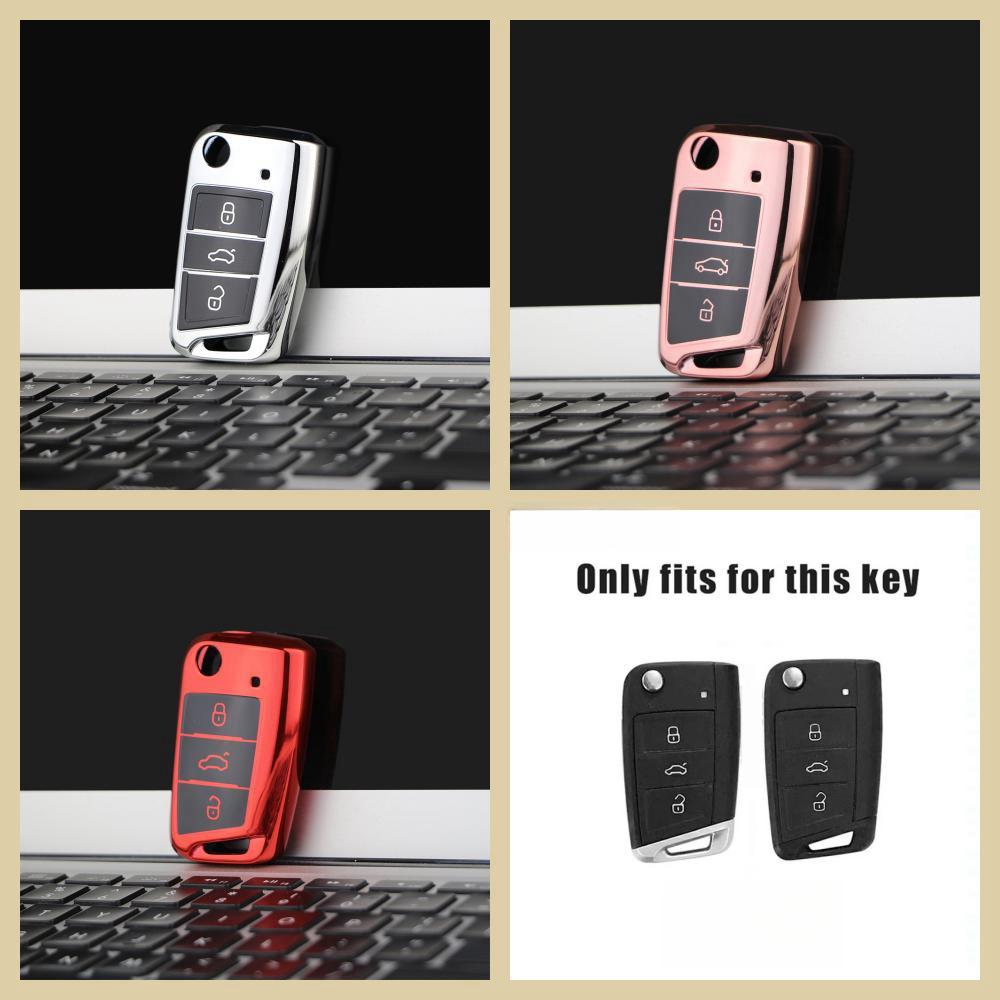 TPU Car Key Case Full Cover for VW Volkswagen Golf 7 MK7 Tiguan MK2 for SEAT Ateca Leon FR 2 Ibiza for Skoda Octavia Accessories