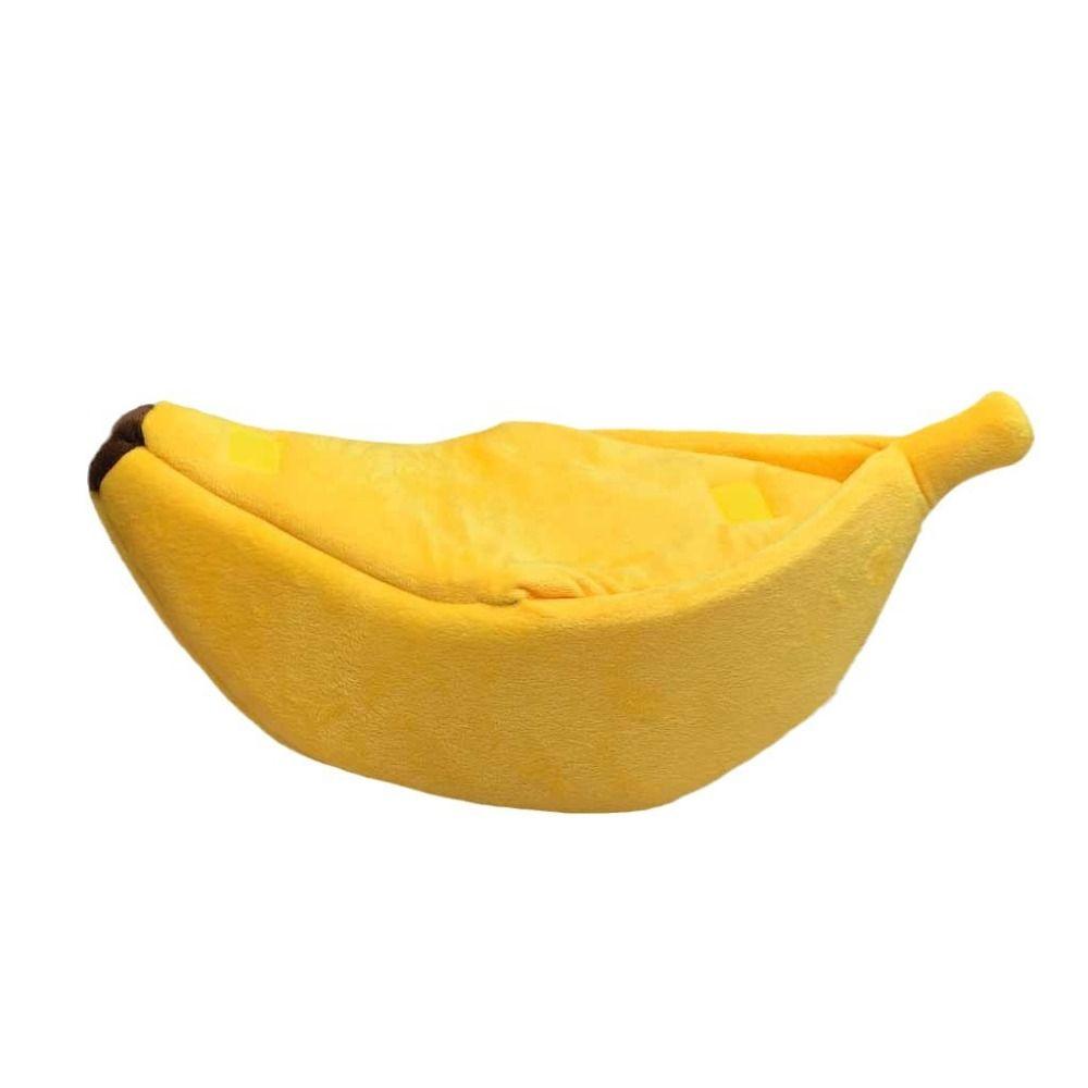 Portable Pet Sleeping Basket Durable Cozy Cat Mat Soft Banana Shape Cat Bed  For Kitten Puppy