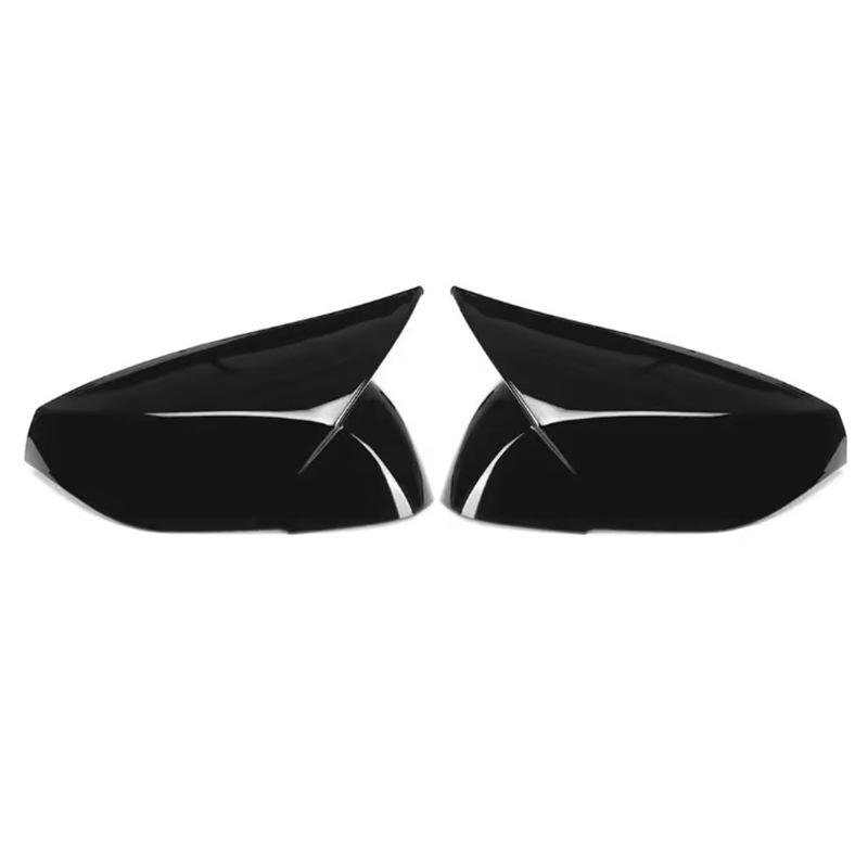 For 14-21 models of Infiniti Q50 Q60 Q70 Q50l with horn shaped rearview mirror cover and reverse mirror adhesive bright black pair
