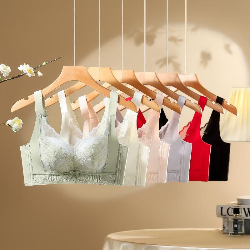 Small Bust Lift and Enlarge Non-magnetic Bra Anti-sagging and Shaping Lace Underwear