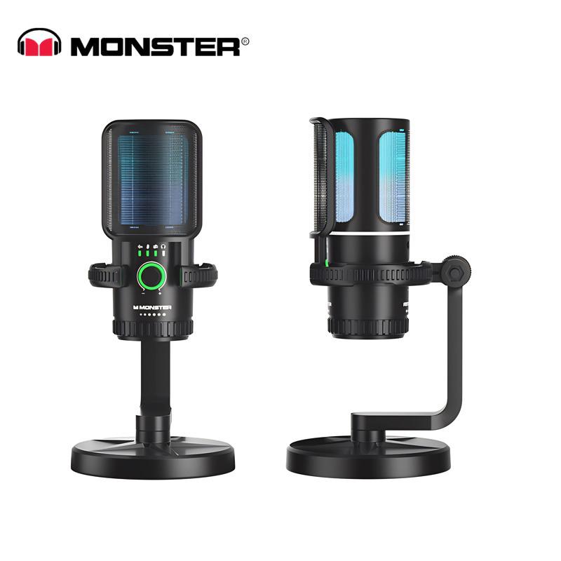 

Monster N32 RGB Desktop Microphone with One-Key Noise Reduction for Gaming, Streaming, and Live Recording чорний