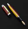 Xezo Visionary medium nib fountain Aspen gold and red Limited edition of Screw pen. color. 500, serialized. Handcrafted. cap.