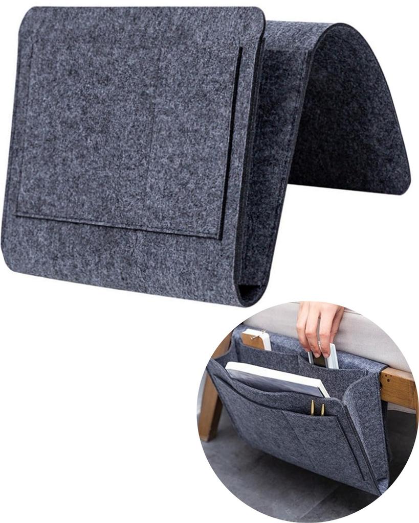 Harukita Remote Control Pocket, Bedside Pocket, Sofa Side Storage Pocket, Small Item Storage, Sofa Hanging Bag, 5 Pockets, Non-Slip, Cell Phone