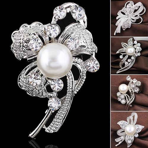 New Bridal Bouquet Rhinestone Crystal Brooch Pin Brooches Flower