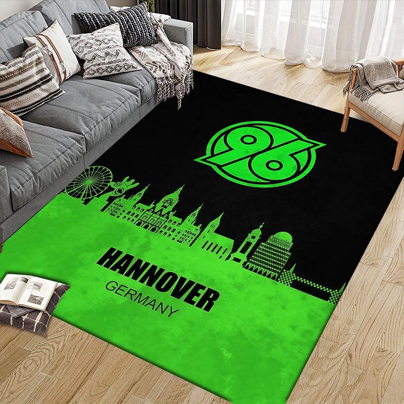 Hannover 96 Flannel Printed Carpet, Home Sofa Decoration for Living Room & Bedroom, Non‑Slip Play Flannel Floor Mat for Game Room