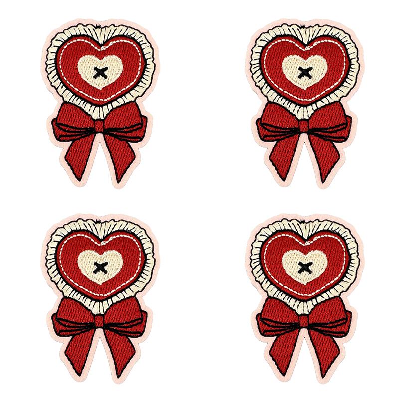 10PCS/lots Valentine's Day Embroidered Patches Pink Love Heart Patch Iron On Patches For Clothing Holiday Decoration Gift DIY