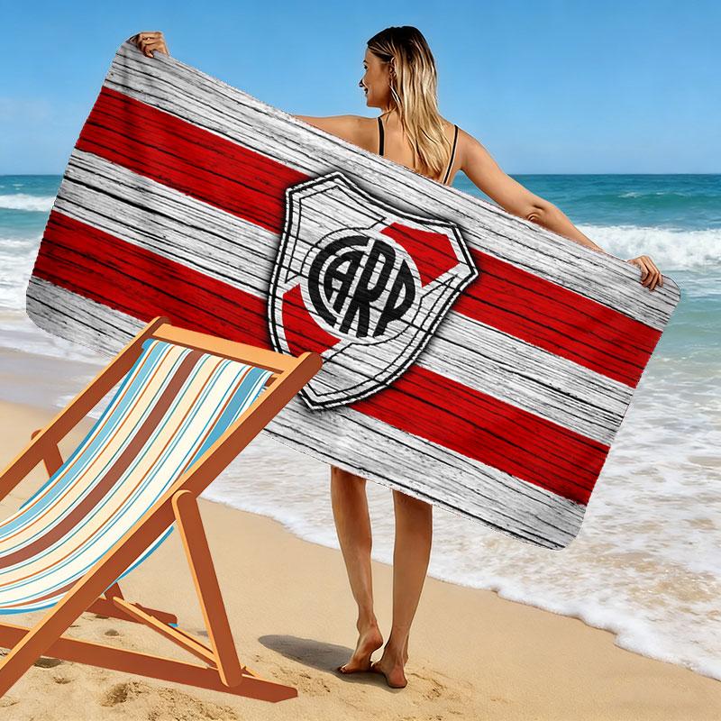 Asciugamano da Spiaggia con Stampa River Plate, Asciugamano Grande Morbido ad Asciugatura Rapida per Spiaggia Campeggio Nuoto