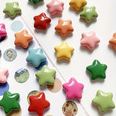 10pcs Star Shaped Refrigerator Magnets - Plastic Material, Mini Cute Fridge Magnets for Home Decor, Whiteboard