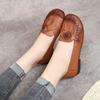 Mom single shoes leather soft sole soft surface medium and old women's shoes flower handmade women's shoes cowhide