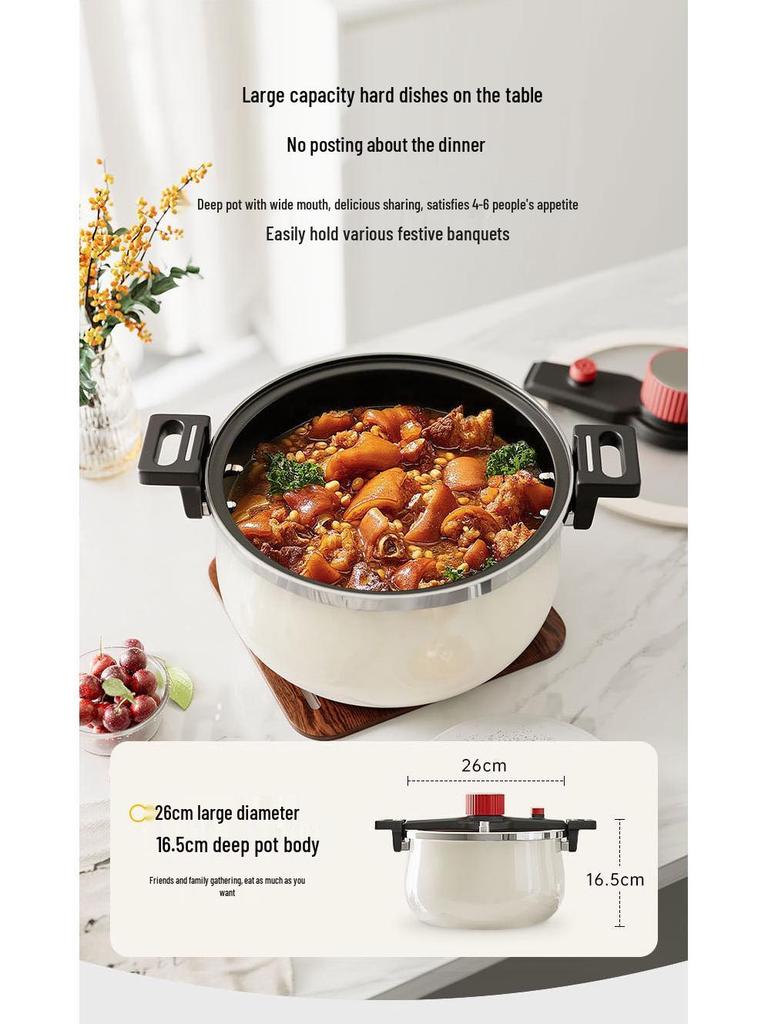 Pressure-Resistant Non-Stick Soup Pot for Gas & Induction Stoves, Safe & Explosion-Proof, Perfect for Soups & Stews.