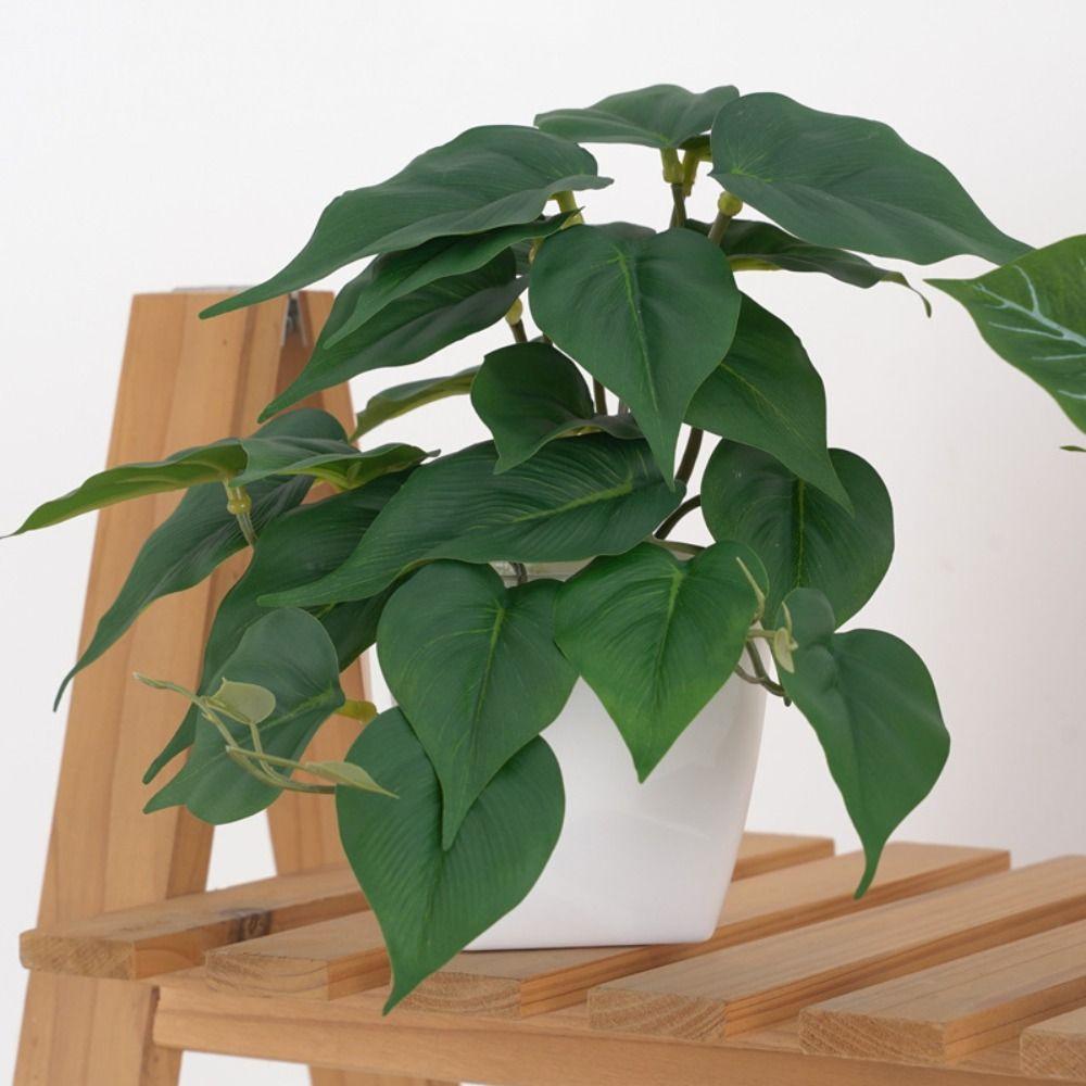 Tropical Plant Green Potted Plants Large Silk Turtle Back Bamboo Leaves  Wedding Party Decor