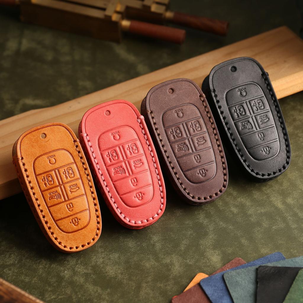 Customized car key cover is suitable for Korea's Hyundai 7-key Sonata Tusheng handmade real cowhide key bag