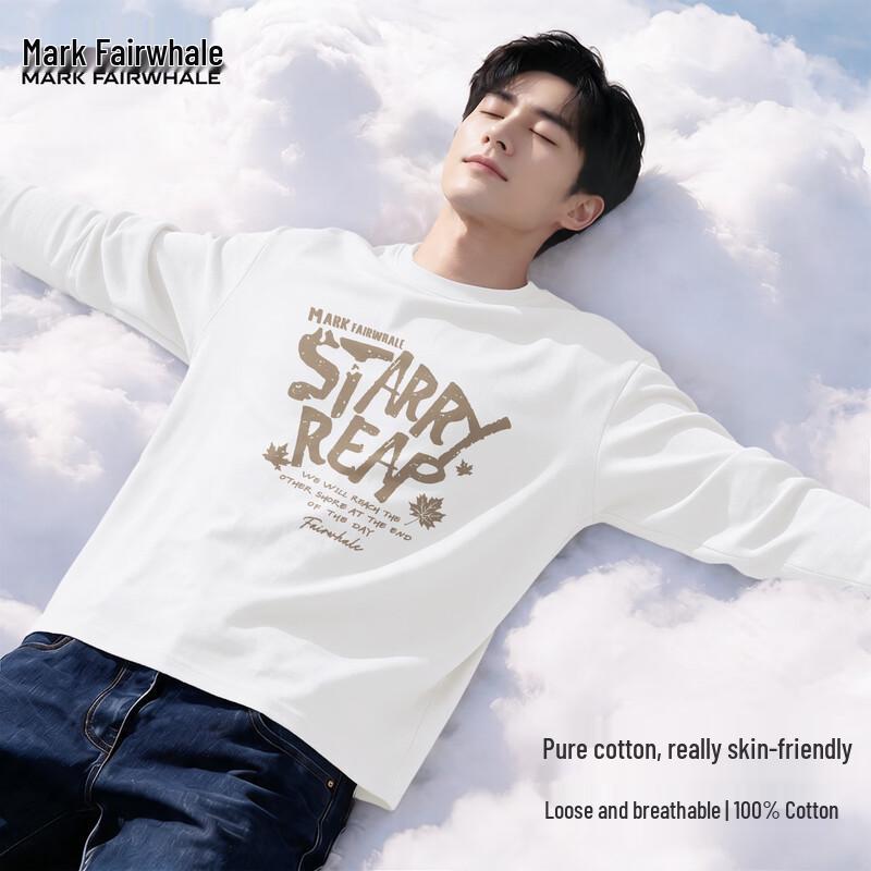 Mark Fairwhale Men's Pure Cotton Long-Sleeve Casual Tee