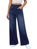 2025 High Waist Women's Wide Leg Jeans with Elastic Abdominal Control