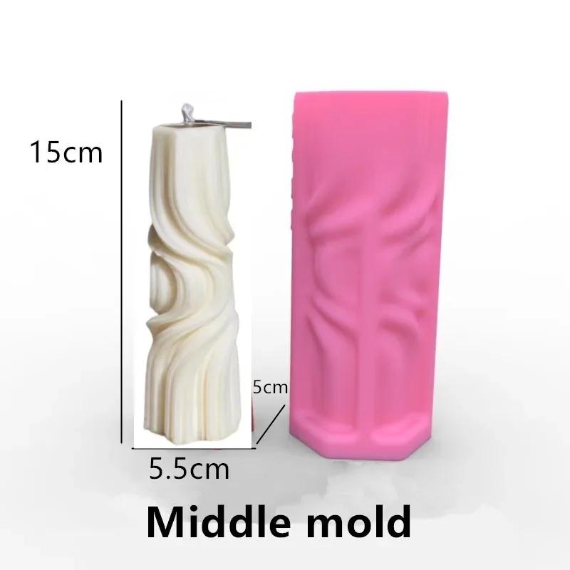 New Lace pattern cylindrical candle silicone mold carving pattern flowers and plants cylindrical candle mold candle making molds