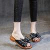 Cowhide 2025 New Summer Daily Leisure Height Increase One-character Bow Cover Foot Flat Heel Soft Sole Rubber Slippers Women