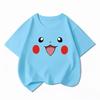 Potdemiel Kids Cotton Tshirt Cute Pikachu Face Print Summer Short Sleeve Breathable Crew Neck Boys Girls Casual Tops
