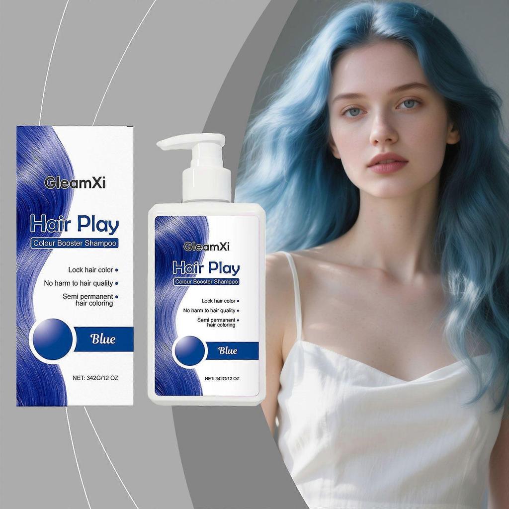 GleamXi Blue Hair Shampoo Gently Cares For Smooth Hair Texture, Naturally Color-Enhancing Hair Luster Shampoo