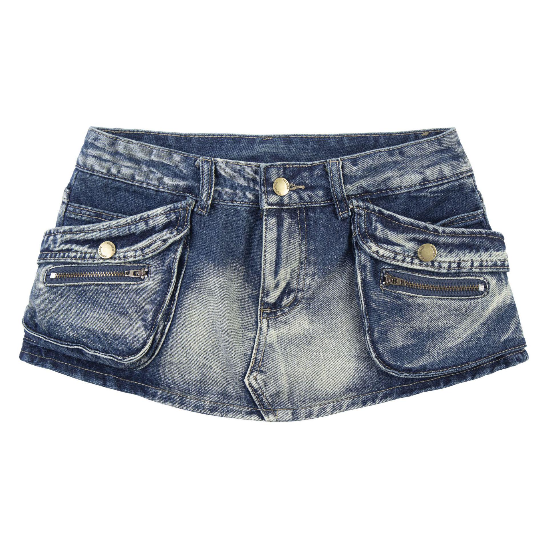 Guan Qu 2026 Summer Spicy American Girl Design Heavy-Washed Denim Shorts for Women L синий