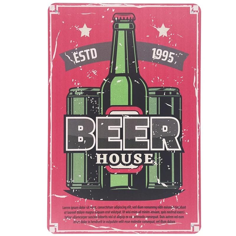 Vintage Beer Cheers Metal Tin Signs Wall Decor Pub Bar Man Cave Club Restaurant Kitchen Crafts Plate Room Decoration
