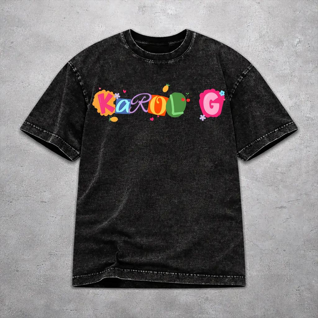 K-Karoled G NMADST New Album Shirt Washed Style For Men Women Cotton T-Shirts Tee Clothing