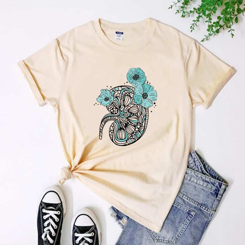 Floral Kidney Anatomy Graphic Shirt Boho Kidney Disease Support TShirt Aesthetic Dialysis Nurse Gift Tops Tees