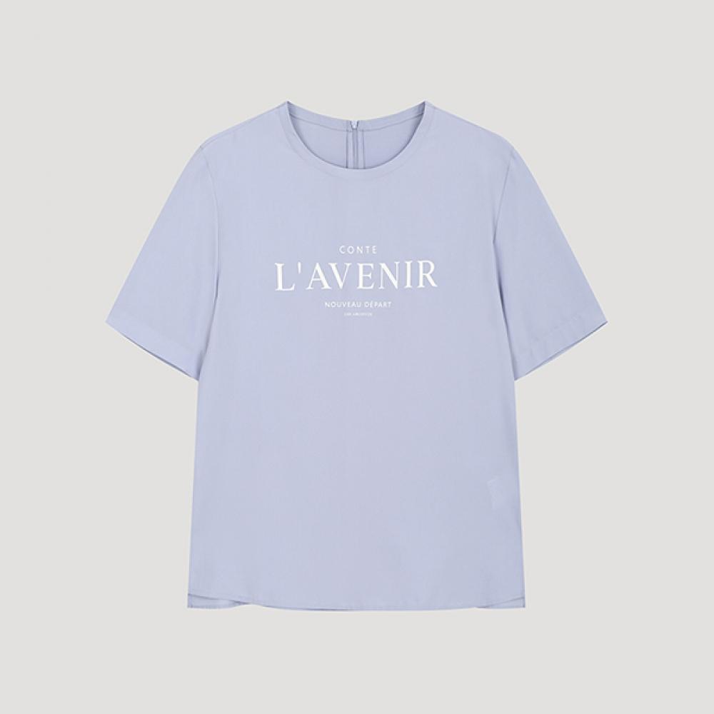 

She S miSS Lettering Round Neck blouSe Swwblo22020 Ll light blue/55