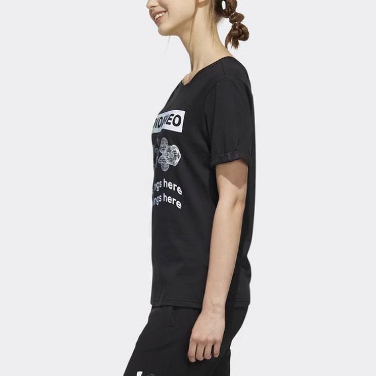 Adidas Neo Minnie Letter Print Breathable Short Sleeve T-Shirt Women Tops EI4554