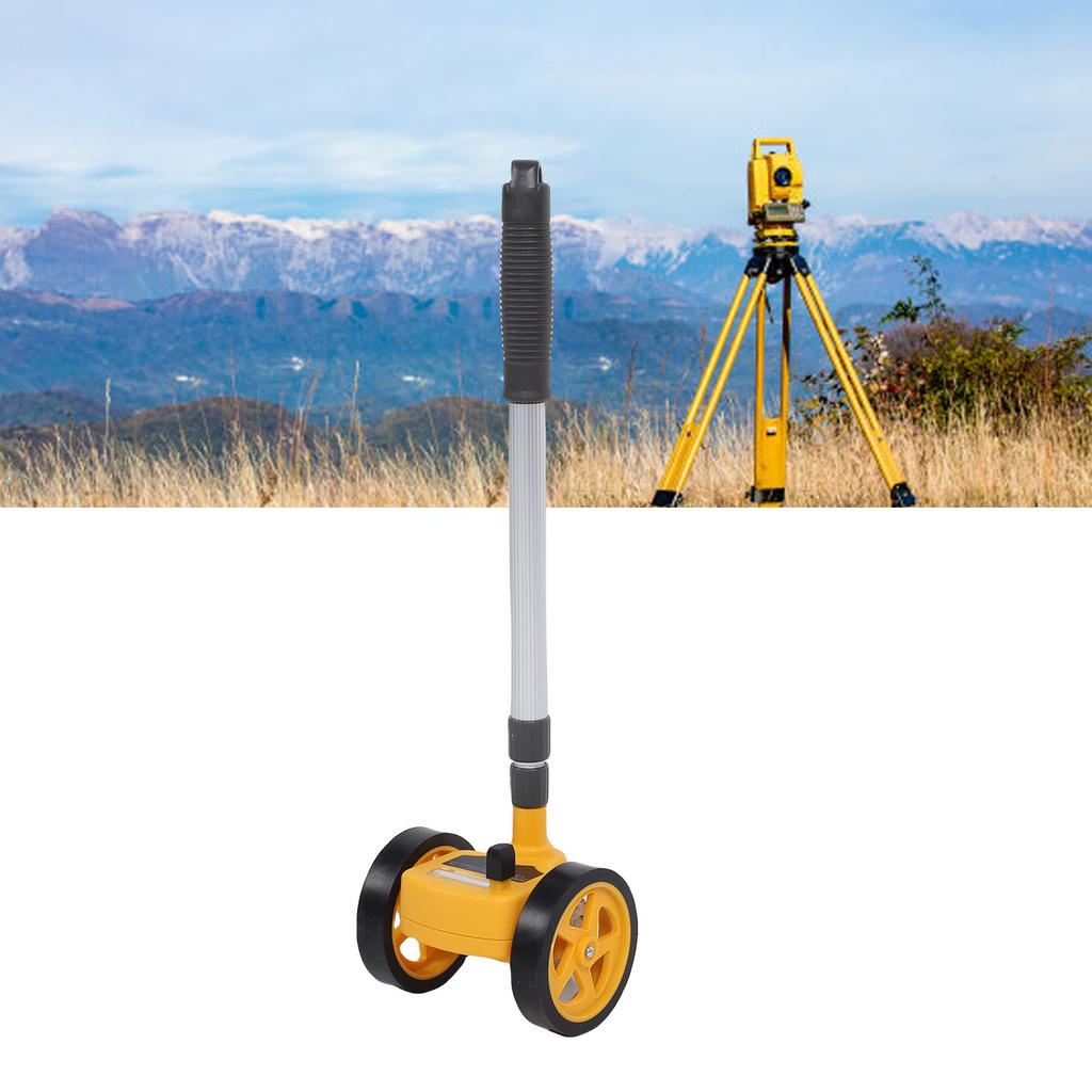 Rolling Measuring Wheel Dual 4in Accurate Distance Measurement Tool 0- 9.9m Lightweight with Telescopic Rod for Construction Landscaping Projects