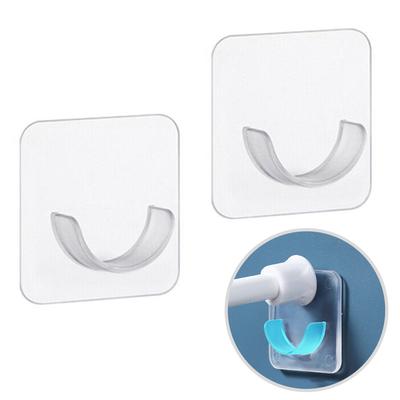 2pcs Shower Curtain Rod Holder Wall Mounted Rod Bracket 7*7cm Adjustable Grip Fit Most Rods Within The Diameter Of 1.5cm-2.2cm