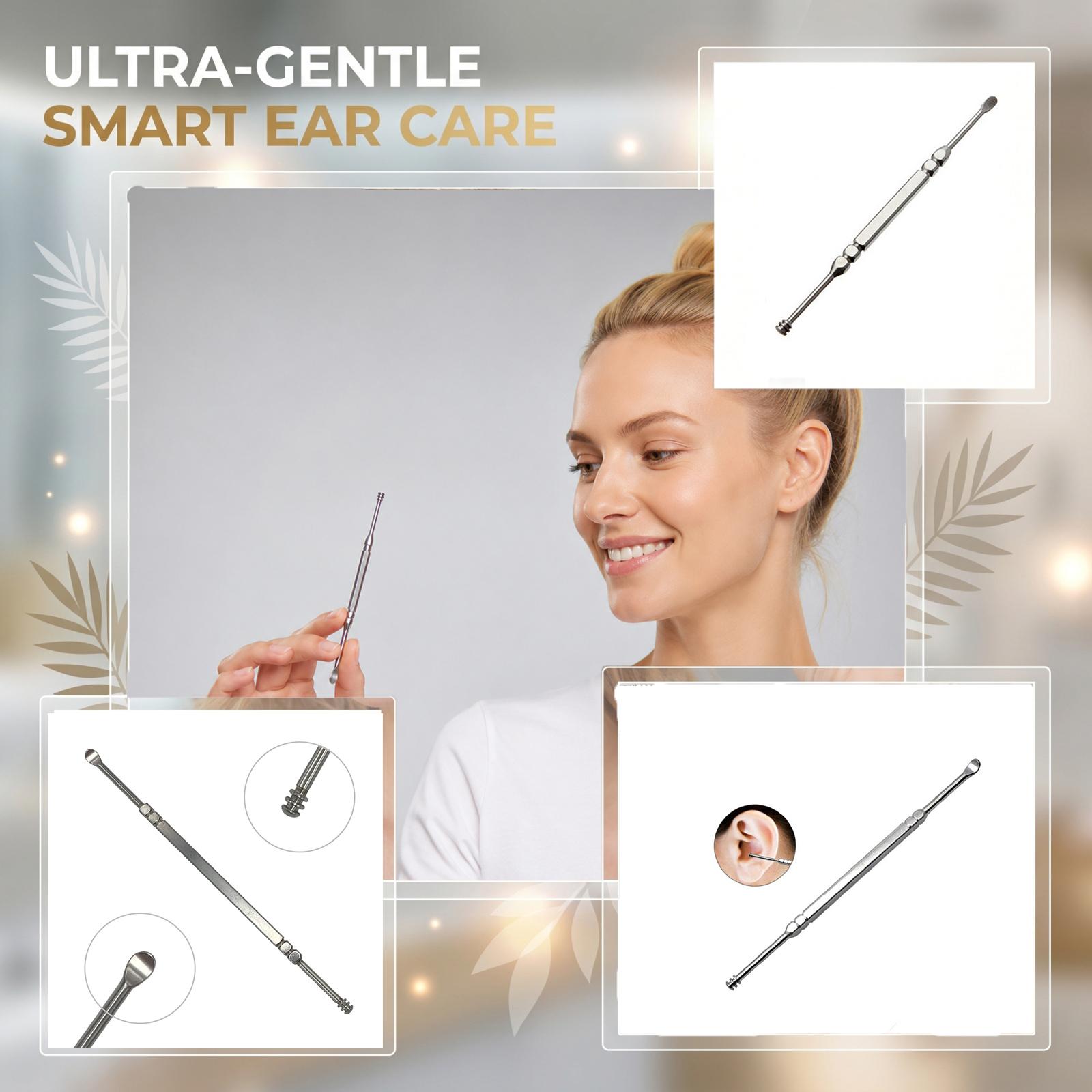 Double Head Spiral Ear Pick Stainless Steel Ear Cleaner Tool with Dual-Ended Design for Earwax Removal and Hygiene Maintenance One Size