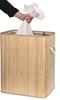 Soren Bamboo Laundry Basket, 2 Compartments, Natural
