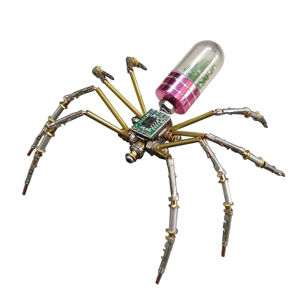 3D Metal Spider Ornament Steampunk Mechanical Spider Model Steampunk DIY Puzzle Spider Assembly Kit Punk Spiders Decor Figurine