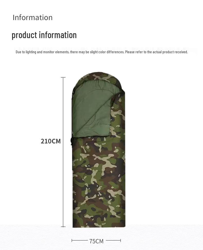 Thickened Outdoor Camping Hooded Sleeping Bag for Winter & Autumn