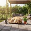 Wooden Pet Bed with Raised Fence, Breathable, Elevated Sofa Made of