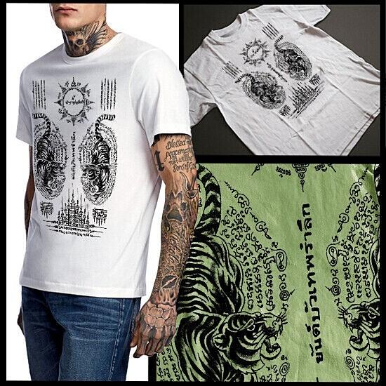 

Muay Thai T-shirt Thai boxing Sak Yant Tiger Tattoo Thai Boxer Thailand tee M