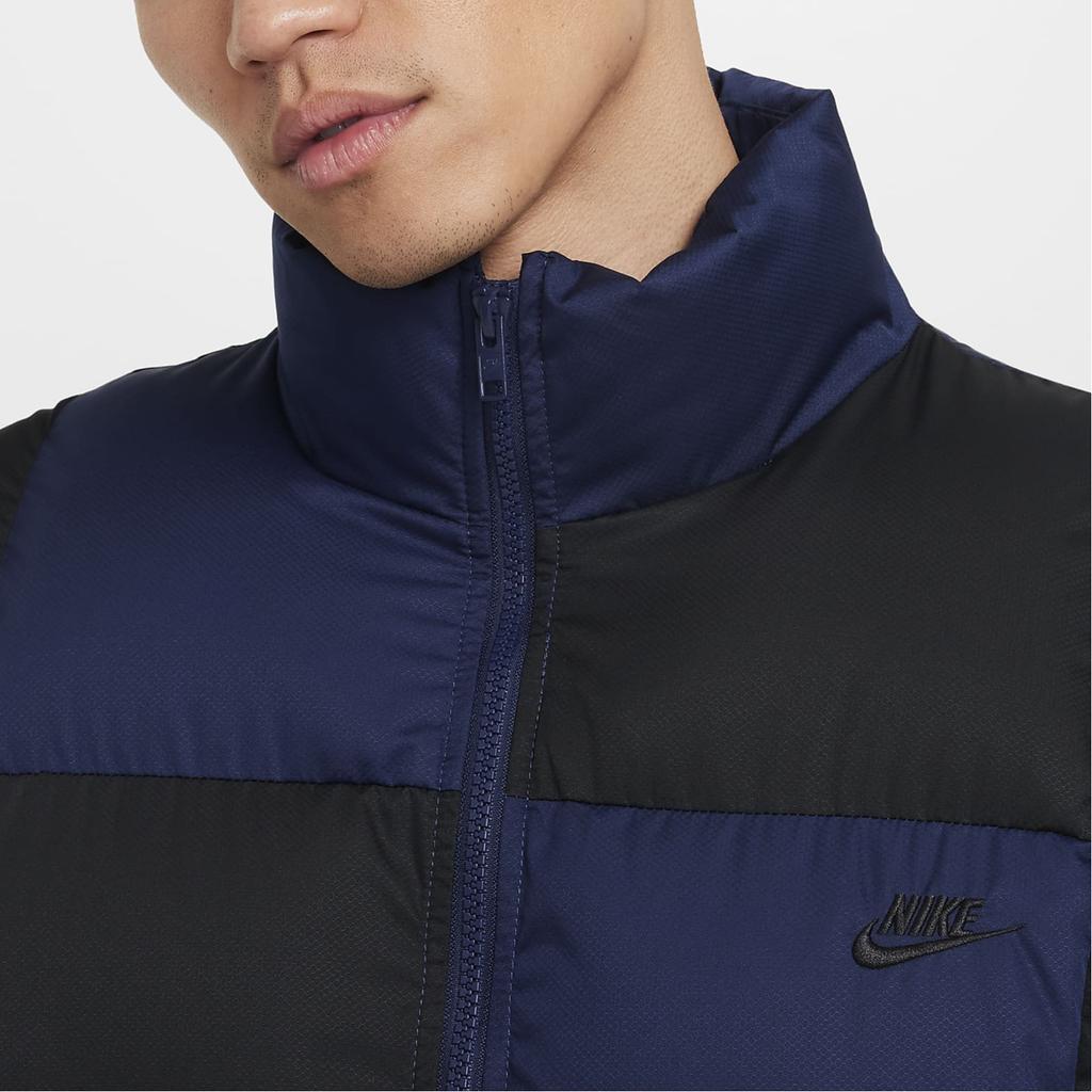 Nike Logo Embroidered Plaid Stand Collar Zip Jacket Men Jackets Blue FZ0866-410