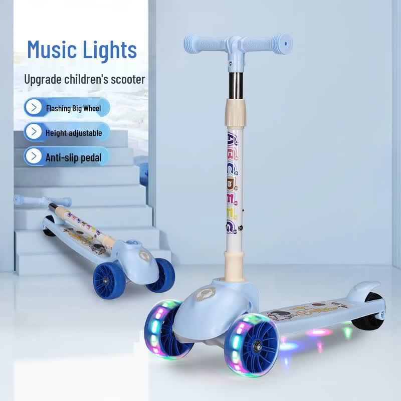Sanhe Kids Foldable 3-Wheel Scooter with Music & Lights - 1 piece