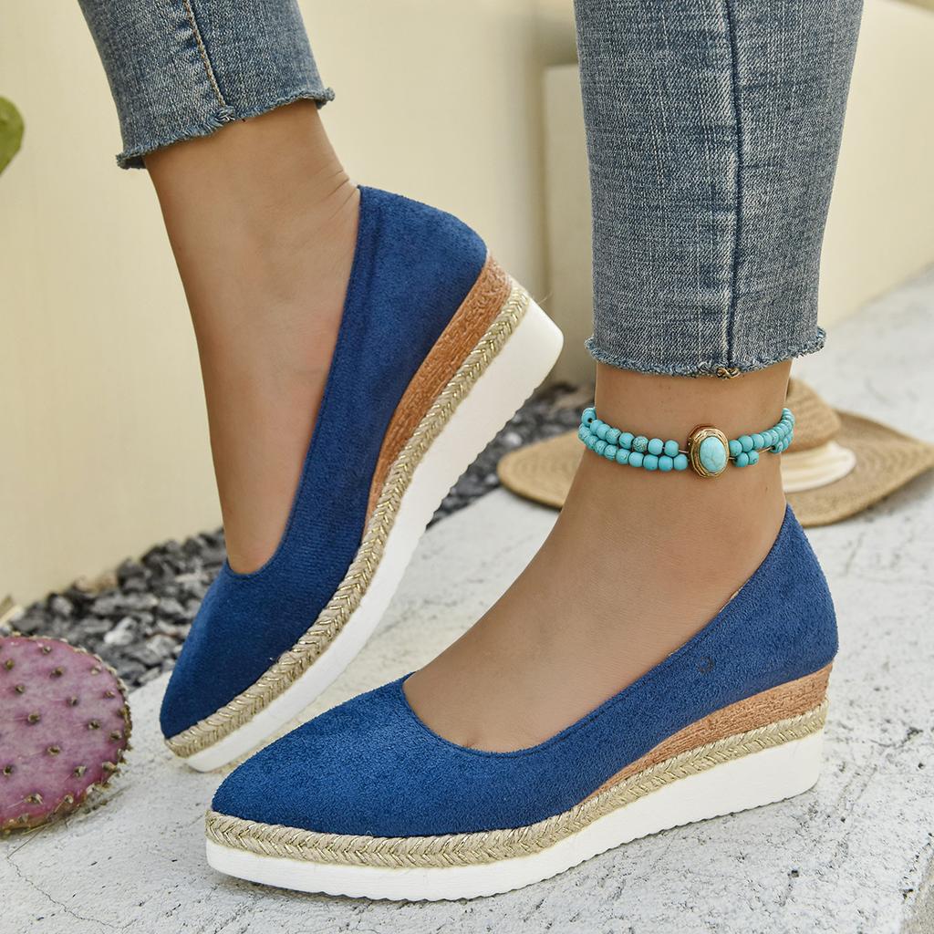 Fashion Casual Shoes for Women Heeled Shoes Ladies Wedge Heels Retro Women Pumps Deep Mouth Platform Pumps Office Women Shoes2025