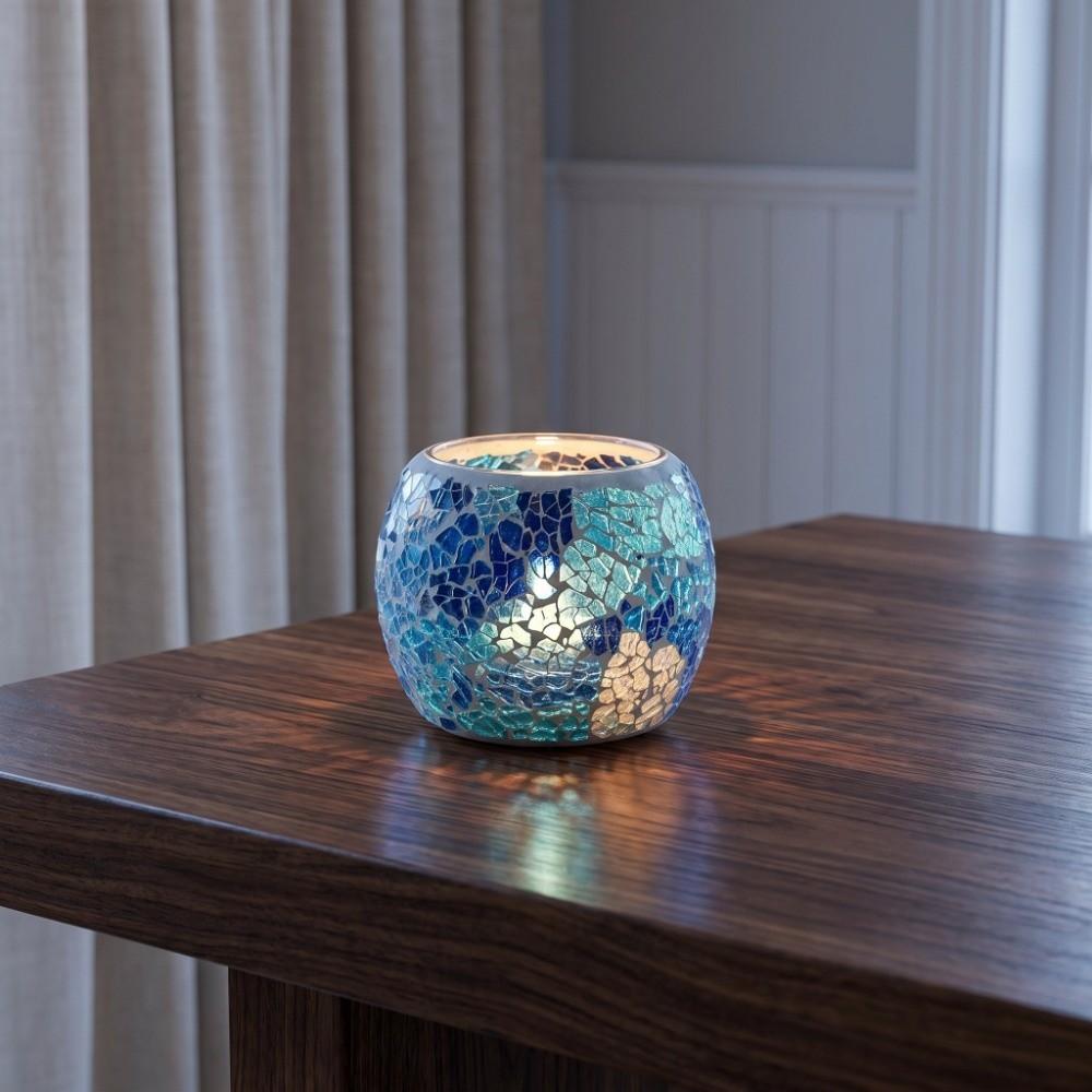Round Bowl Shape Tea Light Holder Yellow Handmade Candle Holder  Holiday Decor