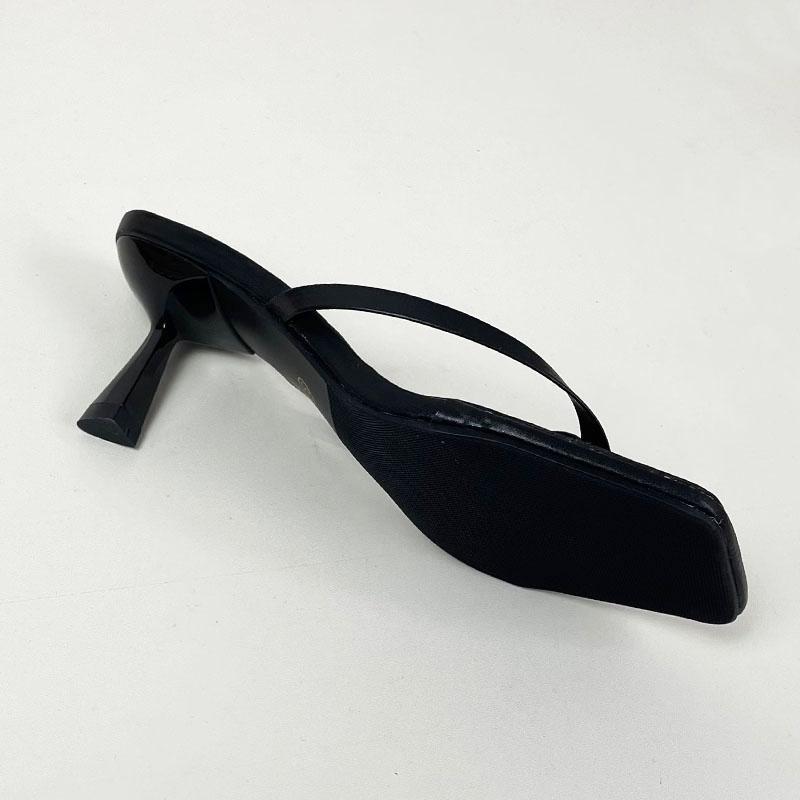 Fashion Big Size 43 Ladies Heels Slippers Pumps Shoes Female Casual Footwear Fashion Shallow Women Heeled Sandals Slides Flip Flops