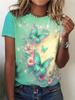 Women's Tee - Shimmering Butterfly & Floral Graphic, Enchanted Pastel Garden Design for Casual Daily Wear