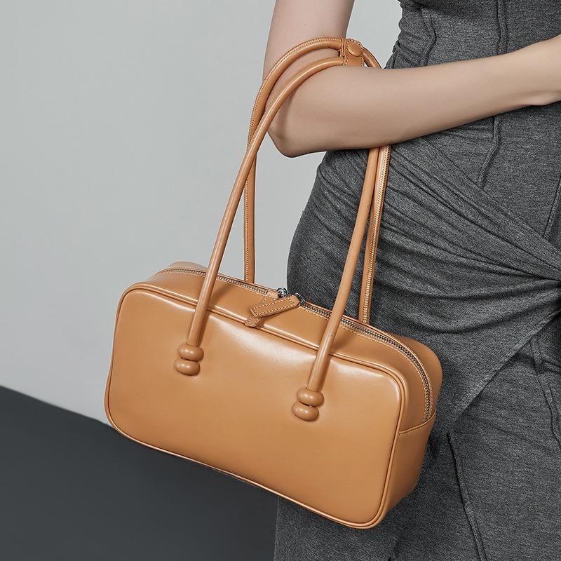 Leather underarm bag women's new large-capacity women's bag shoulder bag bowling bag