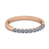 London Blue Topaz Half Eternity Design Band Ring - 925 Sterling Silver Rose Gold Vermeil