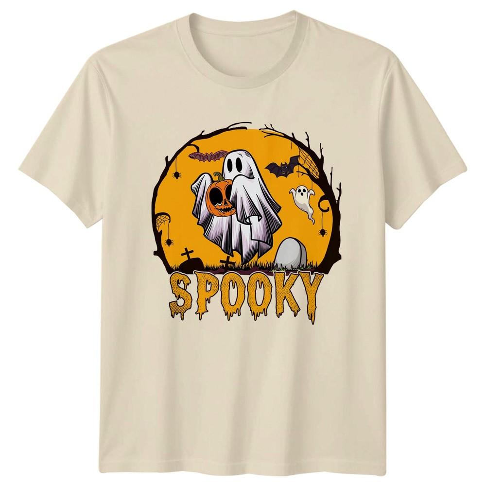 Spooky Ghost Pumpkin TShirt Halloween Gift For Him And Her